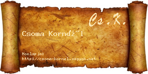 Csoma Kornél névjegykártya