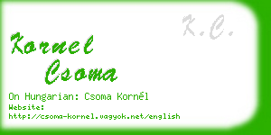 kornel csoma business card