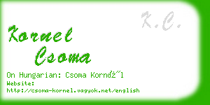 kornel csoma business card